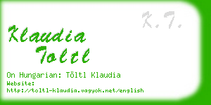 klaudia toltl business card