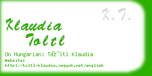 klaudia toltl business card